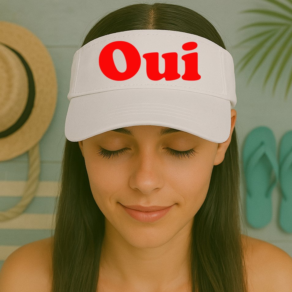 Oui French Yes Red Retro 90s Visor