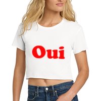 Oui French Yes Red Retro 90s Crop Top