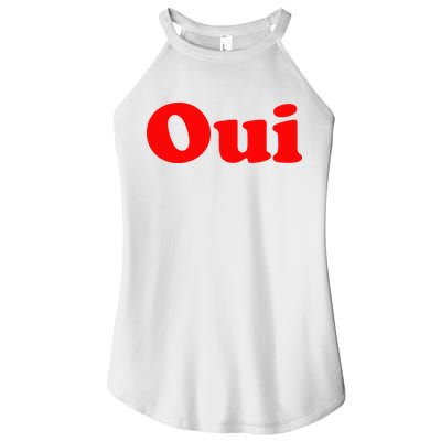 Oui French Yes Red Retro 90s Women's Perfect Tri Rocker Tank
