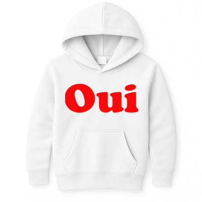 Oui French Yes Red Retro 90s Kids Hoodie