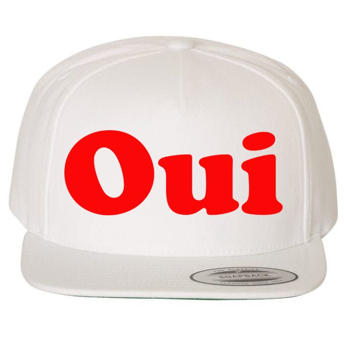 Oui French Yes Red Retro 90s Wool Snapback Cap