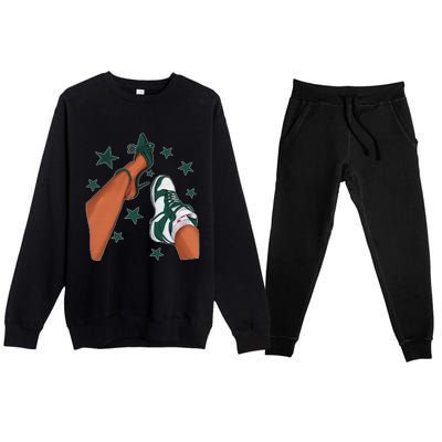 Oxidized Green 4s Streetwear Girl Love Matching Premium Crewneck Sweatsuit Set