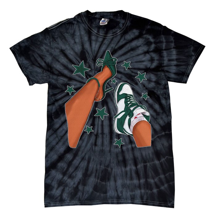 Oxidized Green 4s Streetwear Girl Love Matching Tie-Dye T-Shirt