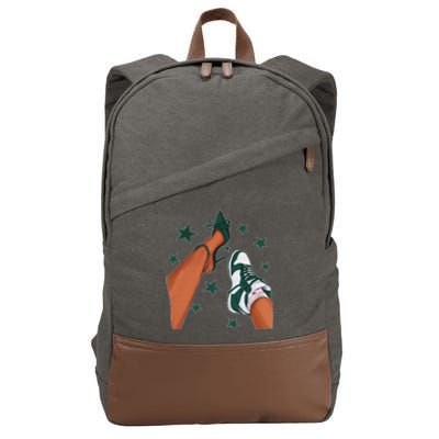 Oxidized Green 4s Streetwear Girl Love Matching Cotton Canvas Backpack