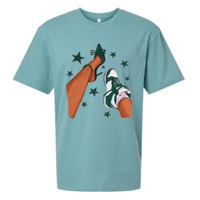 Oxidized Green 4s Streetwear Girl Love Matching Sueded Cloud Jersey T-Shirt