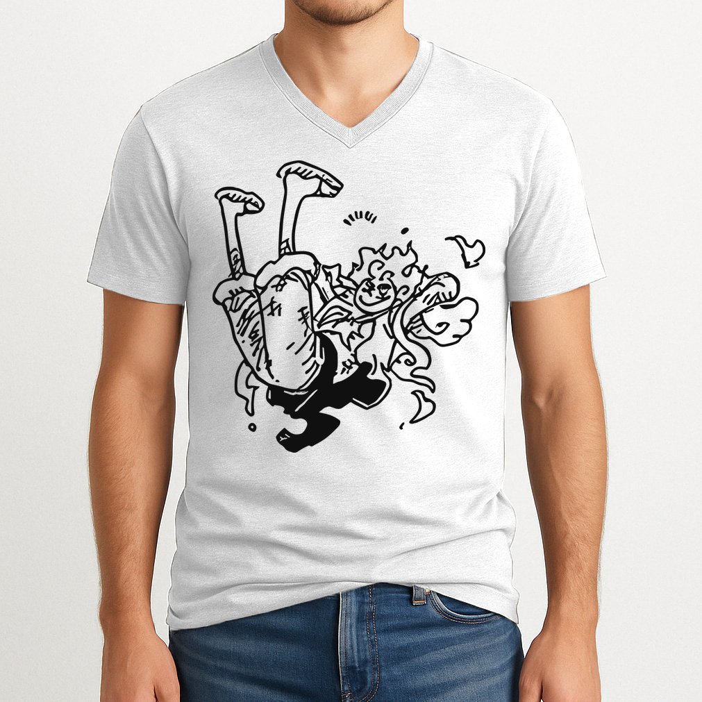 Onepiecedaiiys Gear 5 Floating In Air Essential V-Neck T-Shirt