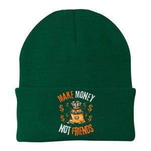 Olive Green And Orange Knit Cap Winter Beanie