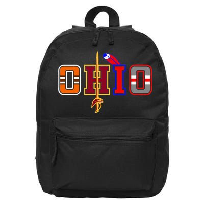 Ohio Gifts and DressedForDuty Ohio Black Small 16 in Basic Backpack