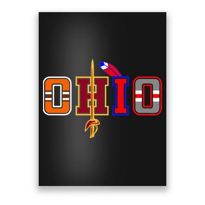 Ohio Gifts and DressedForDuty Ohio Black Small Poster