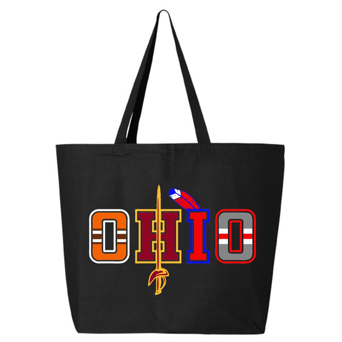 Ohio Gifts and DressedForDuty Ohio Black Small 25L Jumbo Tote