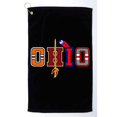 Ohio Gifts and DressedForDuty Ohio Black Small Golf Towel