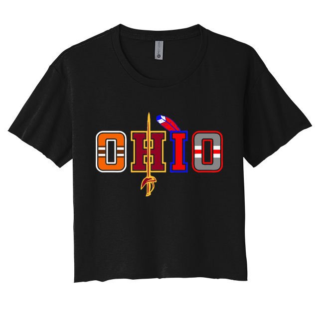 Ohio Gifts and DressedForDuty Ohio Black Small Crop Top