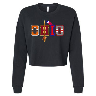 Ohio Gifts and DressedForDuty Ohio Black Small Cropped Pullover Crew