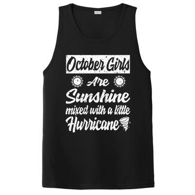 October Girls Are Sunshine Mixed With A Little Hurricane Cute Gift PosiCharge Competitor Tank