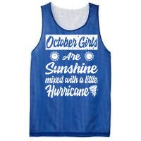 October Girls Are Sunshine Mixed With A Little Hurricane Cute Gift Mesh Reversible Basketball Jersey Tank