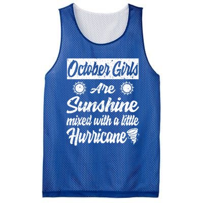 October Girls Are Sunshine Mixed With A Little Hurricane Cute Gift Mesh Reversible Basketball Jersey Tank