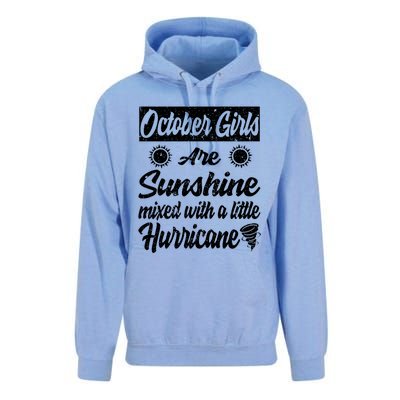 October Girls Are Sunshine Mixed With A Little Hurricane Cute Gift Unisex Surf Hoodie