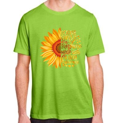 October Girls Are Sunshine Mixed With Little Hurricane Great Gift Adult ChromaSoft Performance T-Shirt