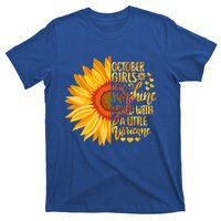 October Girls Are Sunshine Mixed With Little Hurricane Great Gift T-Shirt