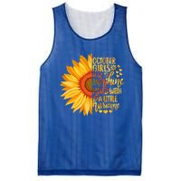 October Girls Are Sunshine Mixed With Little Hurricane Great Gift Mesh Reversible Basketball Jersey Tank