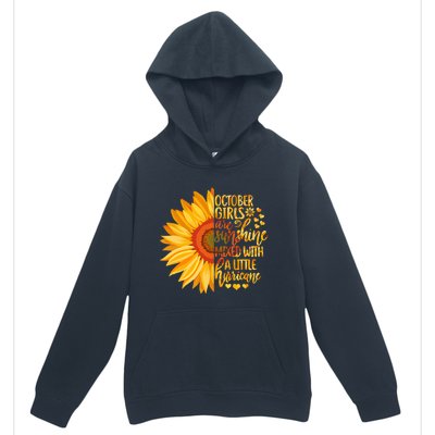 October Girls Are Sunshine Mixed With Little Hurricane Great Gift Urban Pullover Hoodie