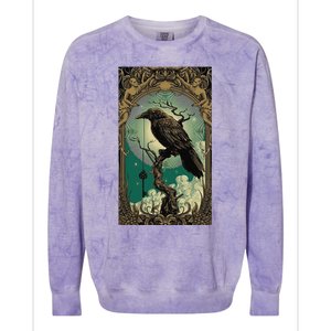 Occult Gothic Aesthetic Esoteric Crow Witchcraft Mysticism Colorblast Crewneck Sweatshirt