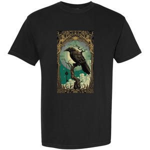 Occult Gothic Aesthetic Esoteric Crow Witchcraft Mysticism Garment-Dyed Heavyweight T-Shirt