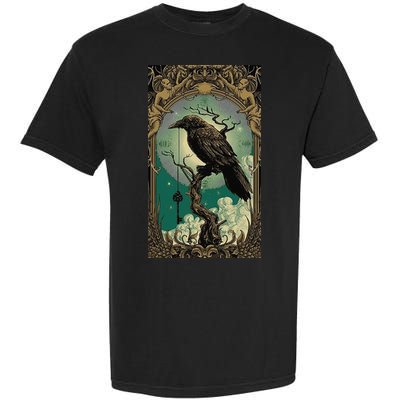 Occult Gothic Aesthetic Esoteric Crow Witchcraft Mysticism Garment-Dyed Heavyweight T-Shirt