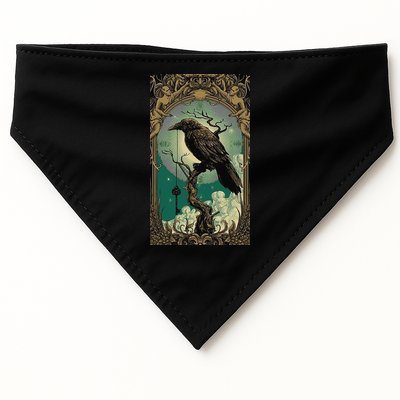 Occult Gothic Aesthetic Esoteric Crow Witchcraft Mysticism USA-Made Doggie Bandana