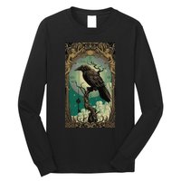 Occult Gothic Aesthetic Esoteric Crow Witchcraft Mysticism Long Sleeve Shirt