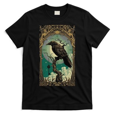 Occult Gothic Aesthetic Esoteric Crow Witchcraft Mysticism T-Shirt