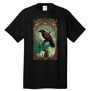 Occult Gothic Aesthetic Esoteric Crow Witchcraft Mysticism Tall T-Shirt