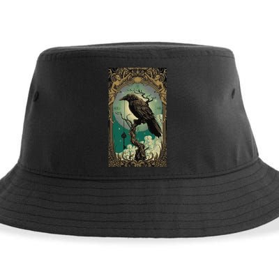 Occult Gothic Aesthetic Esoteric Crow Witchcraft Mysticism Sustainable Bucket Hat