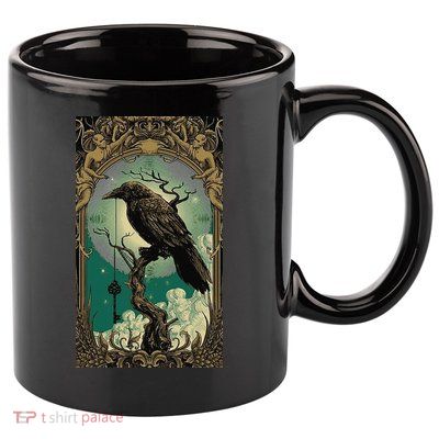 Occult Gothic Aesthetic Esoteric Crow Witchcraft Mysticism 11oz C Handle Ceramic Mug