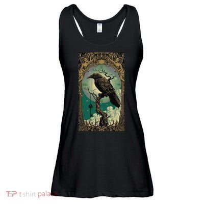 Occult Gothic Aesthetic Esoteric Crow Witchcraft Mysticism Ladies Essential Flowy Tank