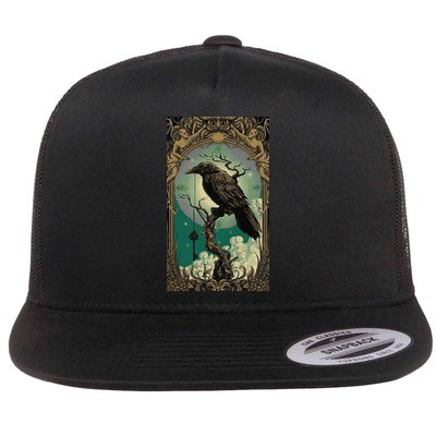 Occult Gothic Aesthetic Esoteric Crow Witchcraft Mysticism Flatbill Hat