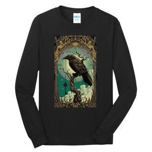 Occult Gothic Aesthetic Esoteric Crow Witchcraft Mysticism Tall Long Sleeve T-Shirt