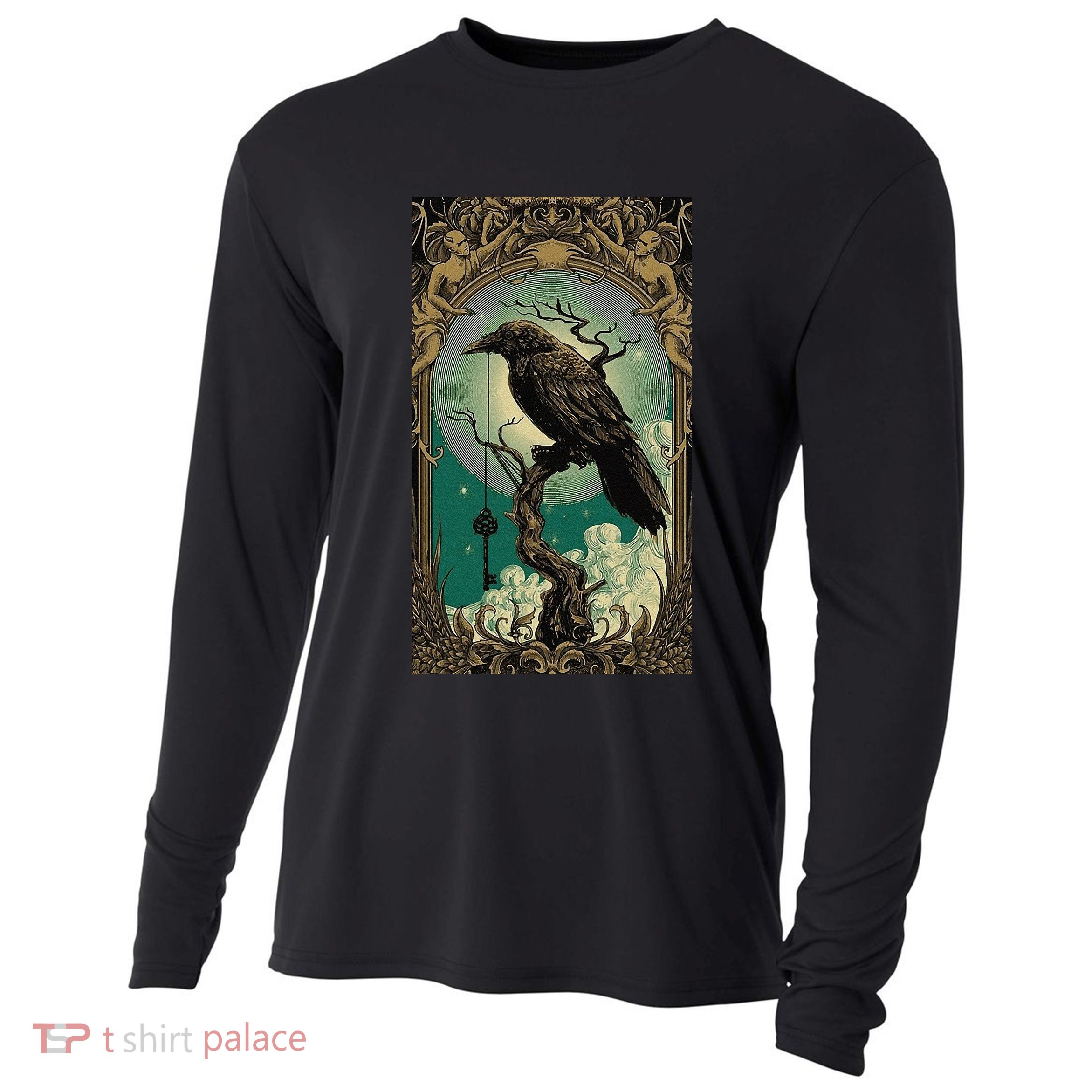 Occult Gothic Aesthetic Esoteric Crow Witchcraft Mysticism Cooling Performance Long Sleeve Crew