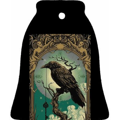 Occult Gothic Aesthetic Esoteric Crow Witchcraft Mysticism Ceramic Bell Ornament