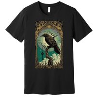 Occult Gothic Aesthetic Esoteric Crow Witchcraft Mysticism Premium T-Shirt