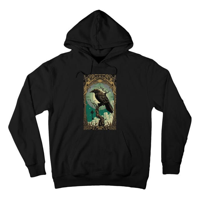 Occult Gothic Aesthetic Esoteric Crow Witchcraft Mysticism Tall Hoodie