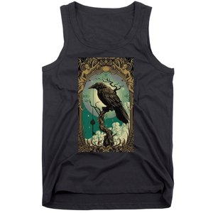 Occult Gothic Aesthetic Esoteric Crow Witchcraft Mysticism Tank Top