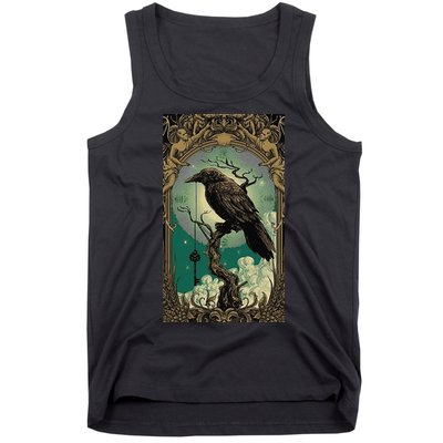 Occult Gothic Aesthetic Esoteric Crow Witchcraft Mysticism Tank Top