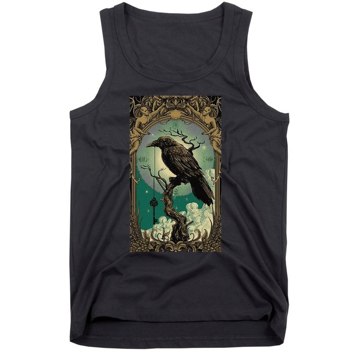 Occult Gothic Aesthetic Esoteric Crow Witchcraft Mysticism Tank Top