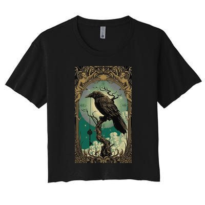 Occult Gothic Aesthetic Esoteric Crow Witchcraft Mysticism Crop Top