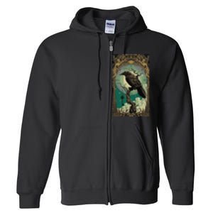 Occult Gothic Aesthetic Esoteric Crow Witchcraft Mysticism Full Zip Hoodie