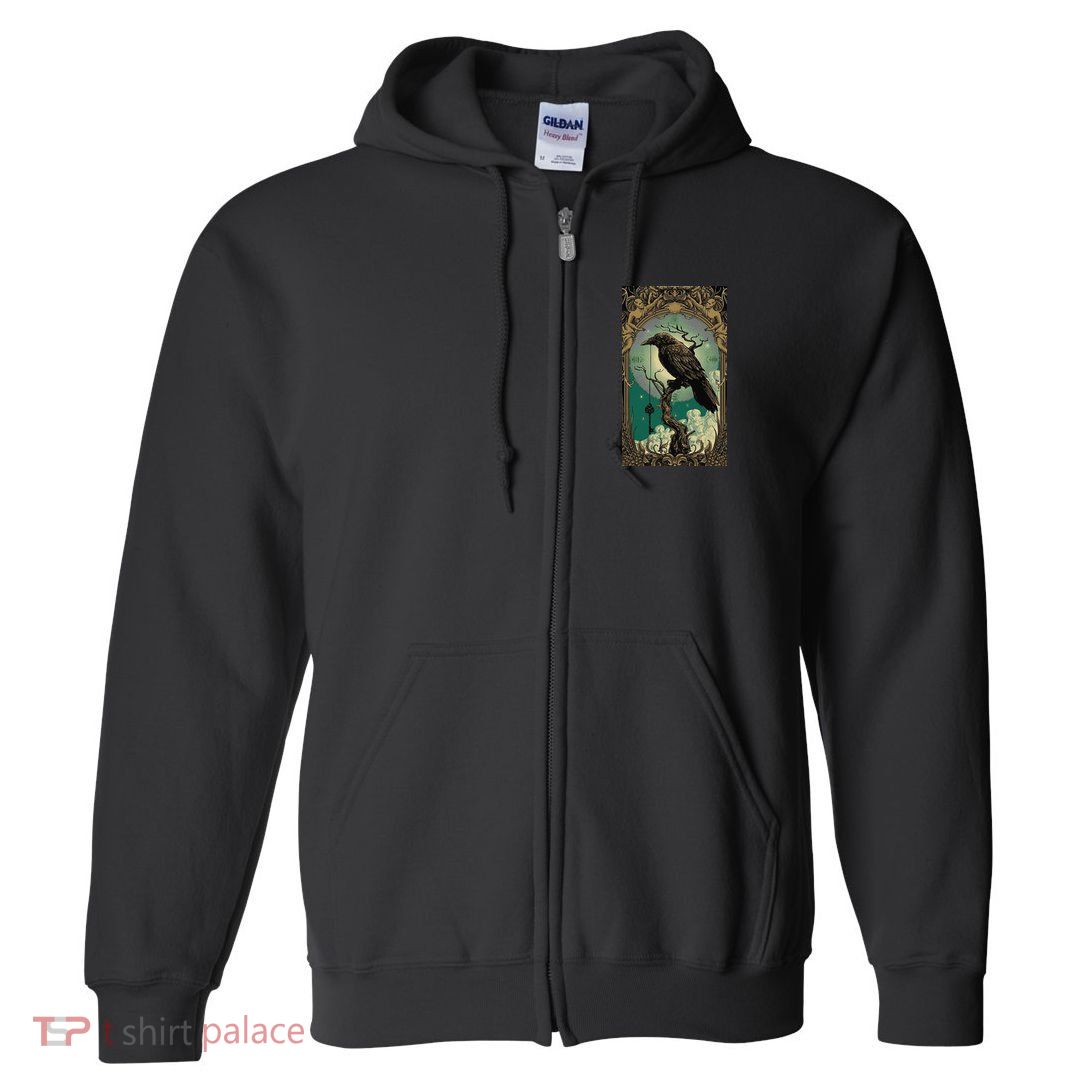Occult Gothic Aesthetic Esoteric Crow Witchcraft Mysticism Full Zip Hoodie