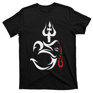 Om Ganesha And Lord Shiva Divine Trident Trishul T-Shirt