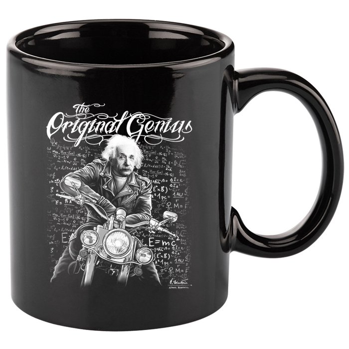 Original Genius Albert Einstein Biker 11oz C Handle Ceramic Mug
