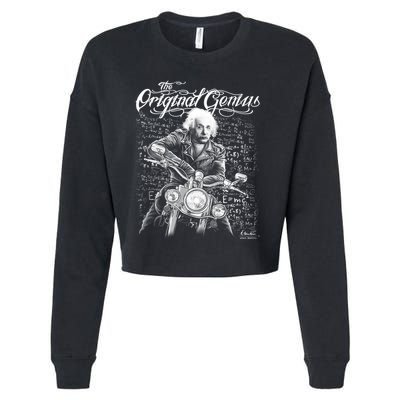 Original Genius Albert Einstein Biker Cropped Pullover Crew